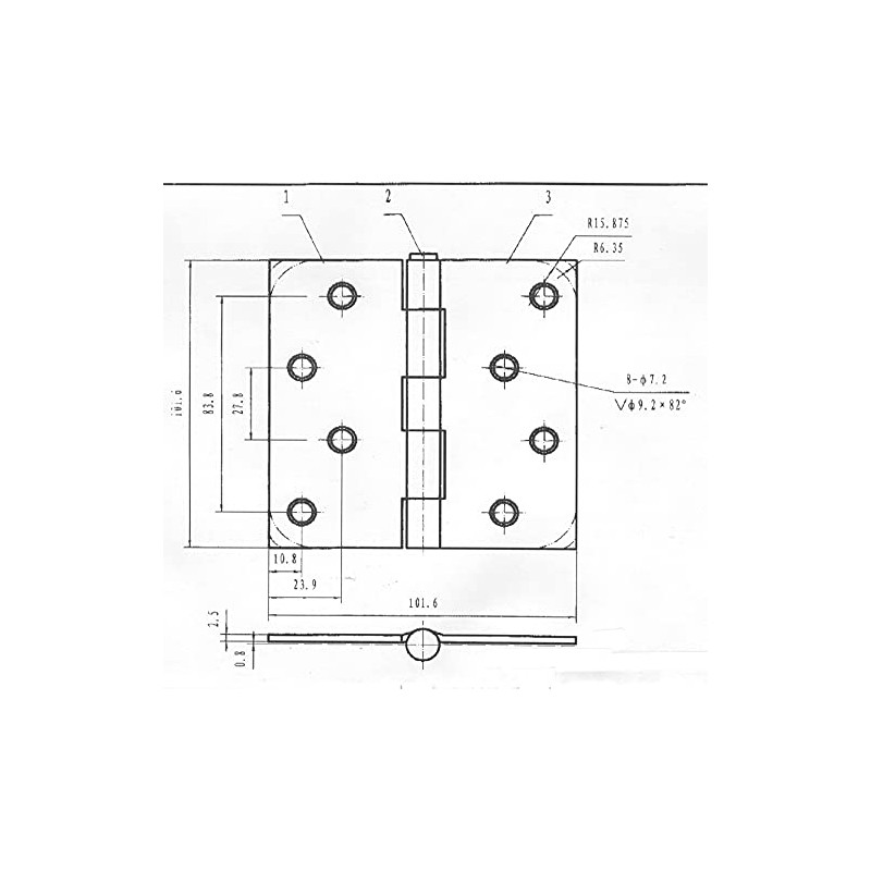 Richelieu 1822FBNRPB Onward (2-Pack) 4-inch (102 mm) Full Mortise Butt