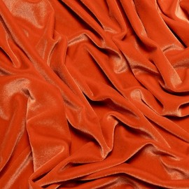 Ice Fabrics Stretch Velvet Fabric by The Yard - 60" Wide Soft Stretchy Fabric for Sewing Clothes, Apparel, Costume, Crafts - 90% Polyester 10% Spandex - Orange - 1 Yard