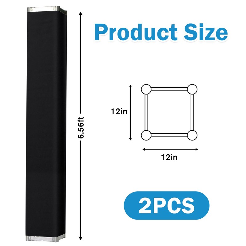 2PCS Thick Black Truss Cover - High Elasticity Scrim Sleeve
