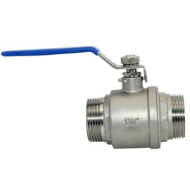 DAN SPEED NPT Male to Male 316 Stainless Steel Full Port Ball Valve Vinyl Handle WOG1000 (1-1/4 inch)