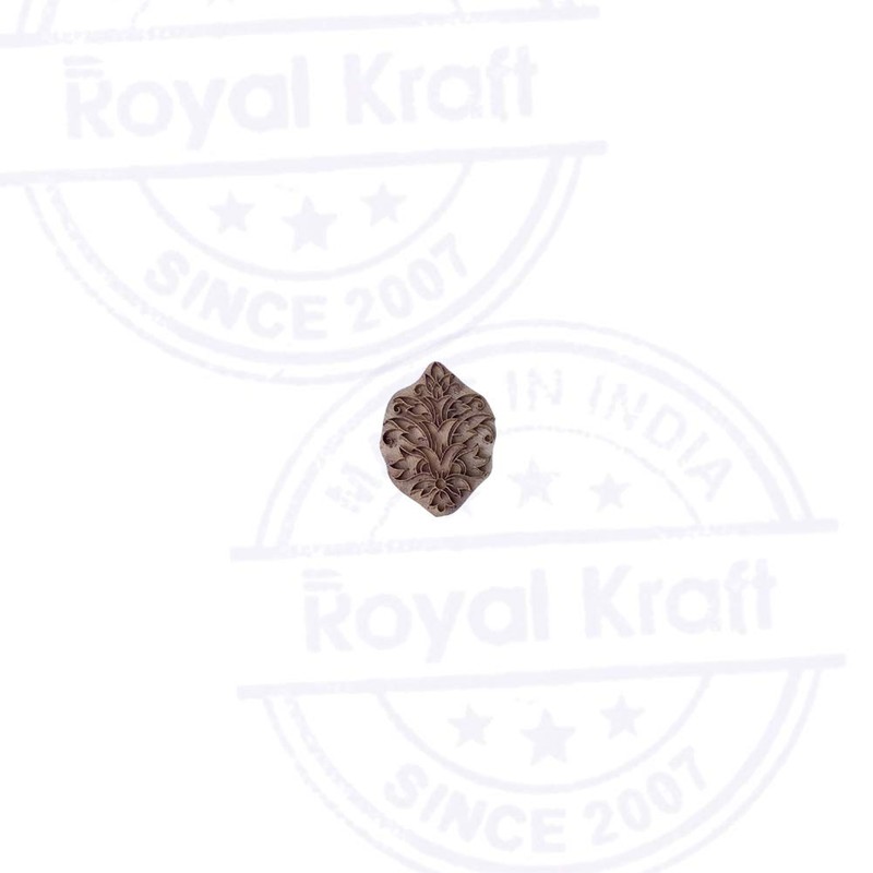 Royal Kraft Traditional Print Stamp Brass Floral Pattern Wood Clay