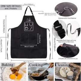 MBMSO Husband Wife Apron Set Hubs Wife Apron Wedding Gift for Couples His and Hers Cooking Aprons Hubby Wifey Engagement Gift (HUBS+WIFE Apron-sets)