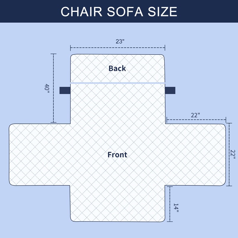 Ouka Reversible Slipcover, Quilted Sofa Cover with Elastic Strap, Soft