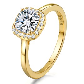 MILACOLATO Engagement Rings for Womens 925 Silver Rings Promise Simulated Solitaire Diamond Eternity Wedding Bride White Gold Rings for Womens8G