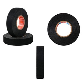HSTECH 2 Rolls Wire Loom Harness Tape, Speaker Wiring Harness Cloth Tape, Black Adhesive Fabric Tape, for Automobile Electrical Wire harnessing Noise Dampening Heat Proof （15mm X 15m）