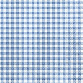 20 Napkins Checked Black Checked Vichy Timeless