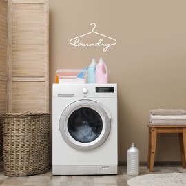 Vinyl Wall Art Decal - Laundry - 15" x 24.5" - Trendy Fun Lovely Hanger Design Quote Sticker for Home Bathroom Washing Room Space Laundry Dry Cleaners Business Storefront Decor (White)