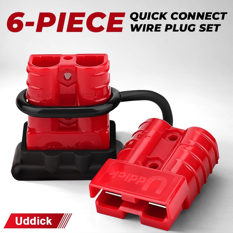 Uddick 6PCS 50A 6-10 Gauge Battery Cable Quick Connect/Disconnect Connector
