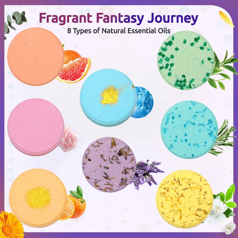 8-Pack Pure Essential Oil Shower Steamers | Aromatherapy for Stress