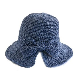 AMgrocery Straw Hat, Ribbon, Gift, Mother's Day, Spring, Summer, UV Protection, Sunscreen, Cute, Foldable, Sun Protection, Size Adjustable, iron blue