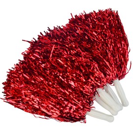 baotongle 12 PCS Cheerleading Poms Pompoms Cheer Costume Accessory for Party Dance Sports Red