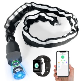 Eseesmart Bike Chain Lock, Fingerprint Bike Locks Heavy Duty Anti Theft, 3.28 Feet Security Bike Locks with APP, Waterproof Smart Cable Lock for Bike, Bicycle, Scooter, Motorcycle, Door, Gate, Fence