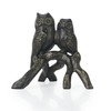 DreamsEden Small Owls on Branch Sculpture, 4 Inch Decorative Birds