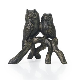 DreamsEden Small Owls on Branch Sculpture, 4 Inch Decorative Birds Statue for Table Shelf Decoration