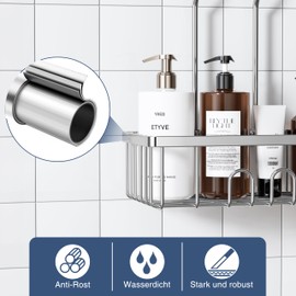 Shower Shelf for Hanging Shower Basket No Drilling Shower Holder Bathroom Shelf Shampoo Holder for Shower SS304 Stainless Steel 30 x 13 x 8.5 cm
