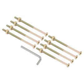 PATIKIL M6 x 120mm Bunk Bed Bolts, 8 Pack Hex Drive Socket Cap Barrel Screws Bolt Nuts Assortment Kit with 1Pcs Wrench for Furniture Bed, Zinc Color