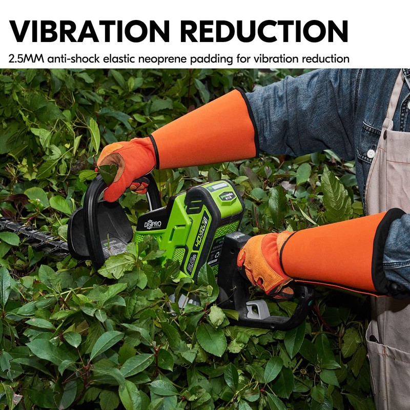 Vgo... Gardening Gloves Long Sleeves in Leather with Touchscreen, Heavy