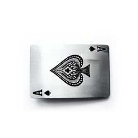 eeddoo® Gürtelschnalle - As (Buckle für Wechselgürtel für Damen und Herren | Belt Frauen Männer Oldschool Rockabilly Metall Gothic Wave Rock Biker Western Trucker Casino Skull)