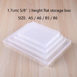 Paialco A6 Clear Plastic Storage Box, 4 x 6 Inch Flat Case Holder for Beads/Tools/Letters/Papers