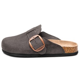 Alpine Swiss Edith - Pantuflas de corcho para mujer, zapatos de patata, Gris, 26 cm
