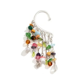 Elf Ear Cuff Colorful Tassel Single Left Non Piercing Earring for Women