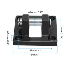PATIKIL 75x75x34mm Air Cylinder Rod Pivot Clevis Pneumatic Mounting Bracket Rear Mount Parts, Black
