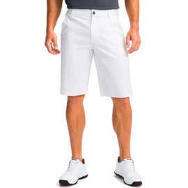 Men's Golf Shorts with 5 Pockets 11" Inseam Stretch Quick Dry Casual Work Dress Shorts for Men(White,30)