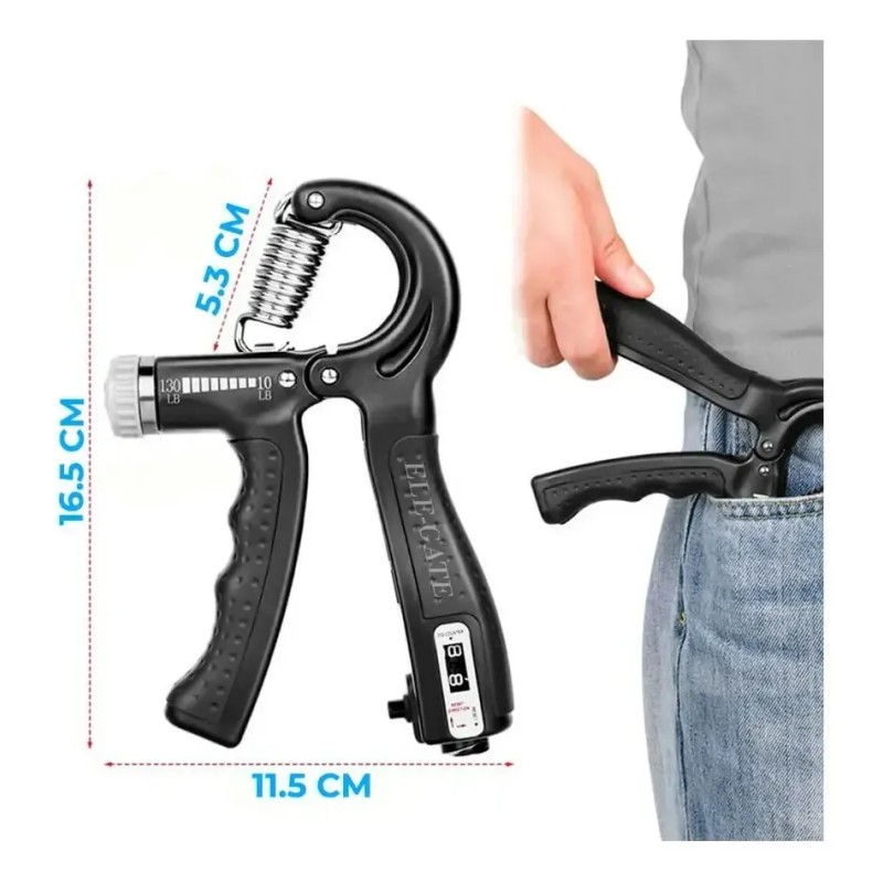 Pinza De Mano Para Ejercicio Muscular Entrenador Fitness Color Negro
