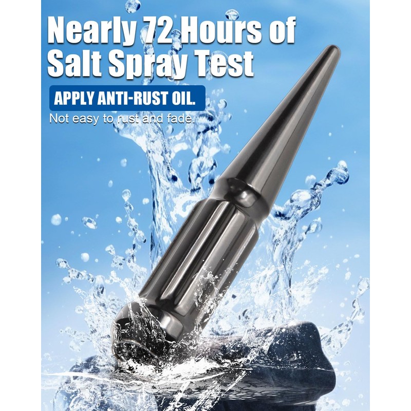 GAsupply 14x1.5 Spike Lug Nuts Black, M14x1.5 Spiked Lug Nut