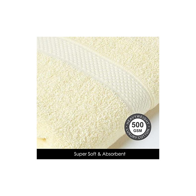 HOMESCAPES Lemon Yellow Turkish Cotton Guest Towel Super Soft Thick