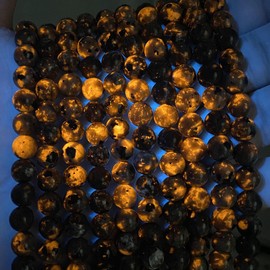 6MM 120pcs Natural Flame Yooperlite Stone Energy Beads Round Loose Beads for Jewelry Making DIY Bracelet Necklace 2 Strands 32"