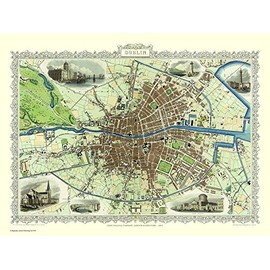 History Portal Limited Edition 1000 Piece Jigsaw Puzzle - Map of Dublin Ireland 1851 by John Tallis