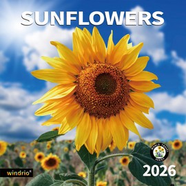 2026 Wall Calendar,Calendar 2026, July 2025 - December 2026, Wall Calendar Sunflowers, 12" x 24" Opened,Full Page Months Thick & Sturdy Paper for Gift Perfect Calendar Organizing & Planning