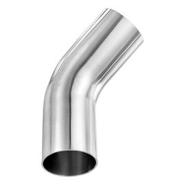 M METERXITY 2-Pack OD 1.8 Inch 45 Degree Mandrel Bend Elbow, Thicken 1.5 mm 304 Stainless Steel Exhaust Elbow Pipe for Car Modified Exhaust System, Stair Handrail Bend, Height 140 mm