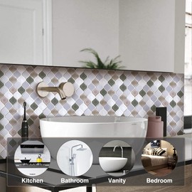 HUE DECORATION 3D Texture 11"×10" Peel and Stick Backsplash for Kitchen Backsplash Tile for Kitchen Peel and Stick Tile Stickers Adhesive Peel Stick Backsplash for Bathroom Pack of 4