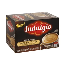 Indulgio English Toffee Cappuccino Single Serve for Keurig K-Cup Brewers, 12 Count (Pack of 6)