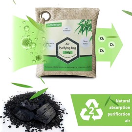 10 Pack Bamboo Charcoal Air Purifying Bags (10 Pack x 100g), Elimination Odors and Moisture, Nature Fresh Activated Bamboo Charcoal Bag Odor Absorber, Deodorizer and Moisture Eliminator. for Home, Pets, Closet, Shoe, Car, Basement Musty Odor Eliminator D