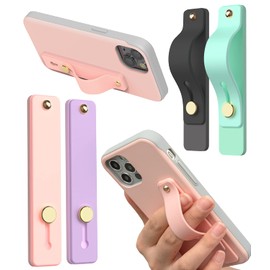 Goospery SlideTok Phone Grip Strap [4-Pack] Silicone Portable Telescopic Finger Strap Bracket Kickstand Universal Mobile Phone Stand Holder for Most Smartphone and Tablets