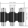 TECHZOCO Triple RCA Female Adapter 3 Way RCA Female Triple