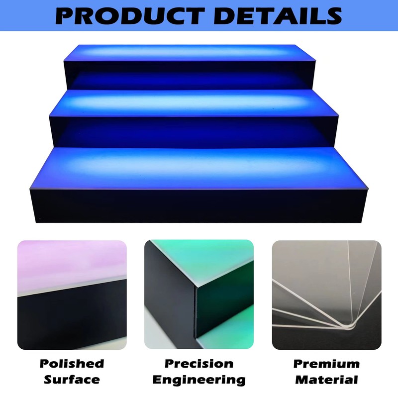 Royxen LED Lighted Liquor Bottle Shelf 3 Tier, 16 Inch