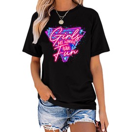 80's Shirts for Women 80s Neon Music Graphic T-Shirt Hip Hop 80S Party Outfits Girls I Love The 80's T-Shirt