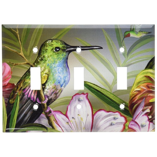 Art Plates - Hummingbird at Rest Switch Plate - Triple Toggle