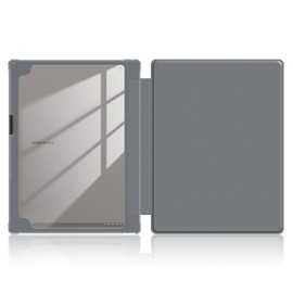 Xuanbeier Case Compatible with Remarkable Paper Pro 11.8" 2024 Released Tablet-Lightweight and Hard Transparent Back Shell Protective Book Folio Cover with Built-in Pen Holder,Gray-Clear