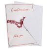 Confirmation Card with Envelope and Red Embossed Detail Rosary Design