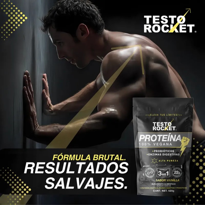 Proteina Testo Rocket Performance Vainilla Triple Acción | Rendimiento, Máxima