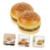 Kisangel 2pcs Realistic Simulation Burger Model Artificial Bread for Boys
