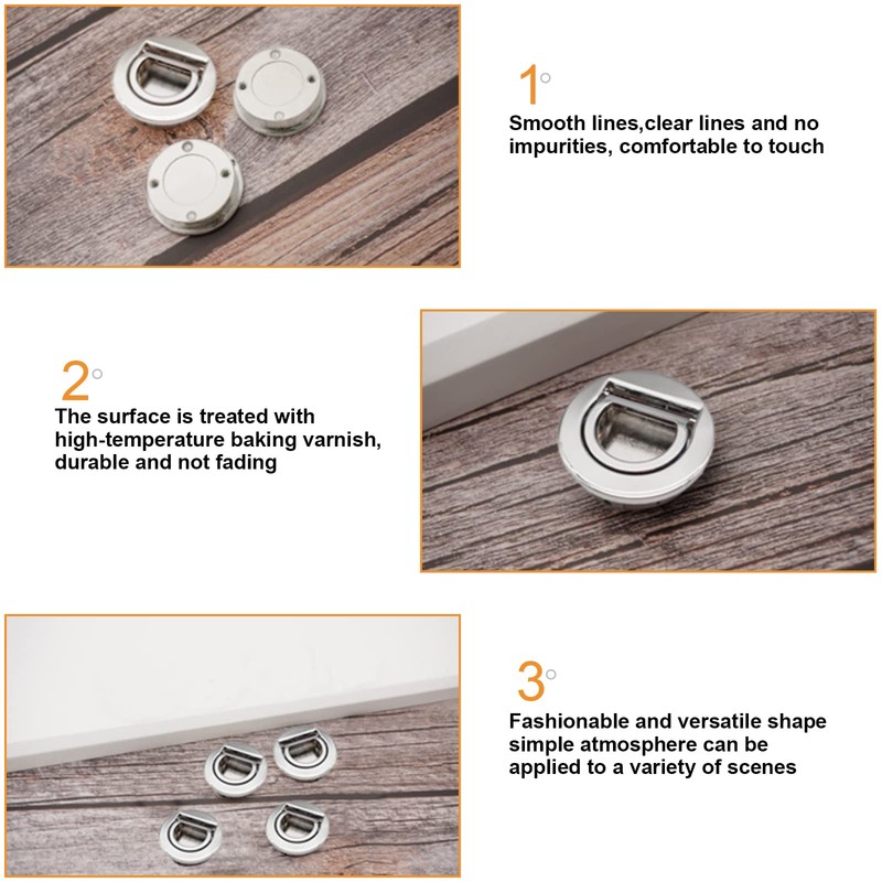 MOROBOR Round Pull Ring Embedded Handle 4 Pieces Hidden Tatami
