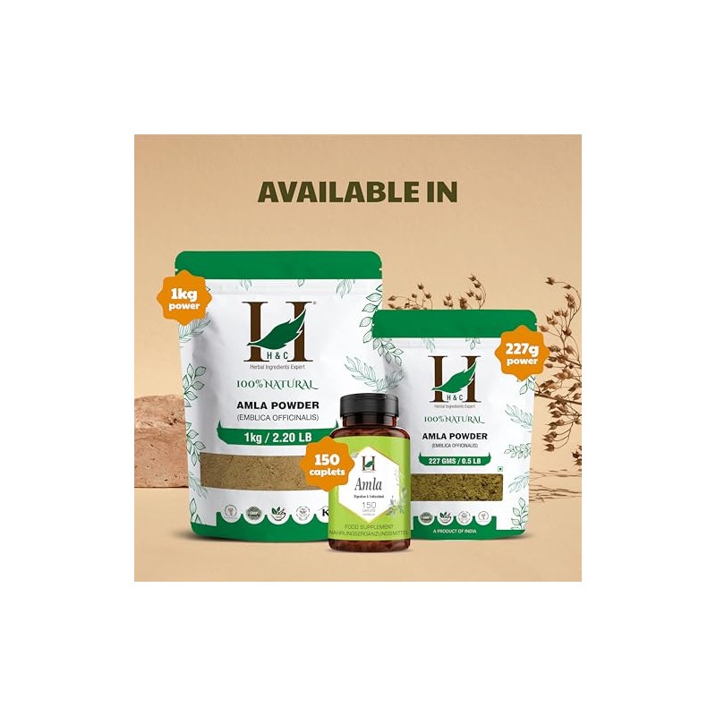 H&C HERBAL INGREDIENTS EXPERT H&C 100% Natural Amla Powder (Emblica