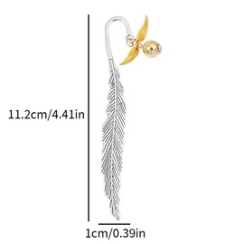 Vintage Metal Feather Bookmark with Golden Winged Charm,Unique Bookmark for Book Lovers,Reading Gifts Book Lovers,Birthday, Valentine’s,Graduation