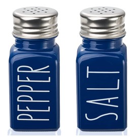 Blue Salt And Pepper Shakers Set,Kitchen Decor,Glass,Cute Salt Shaker,Gift For Women,Modern Farmhouse Decor,Home,No Words Rubbing Off